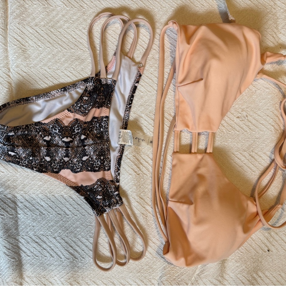 Cupshe Peach and Snake Print Bikini Set